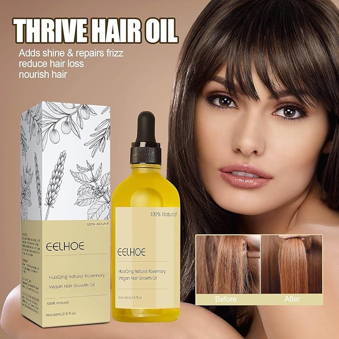 180 ML Eelhoe Hair Growth Oil, Carvenchi Natural Hair Growth Organic Rosemary Oil for Dry Damaged Hair and Growth Thin Hair