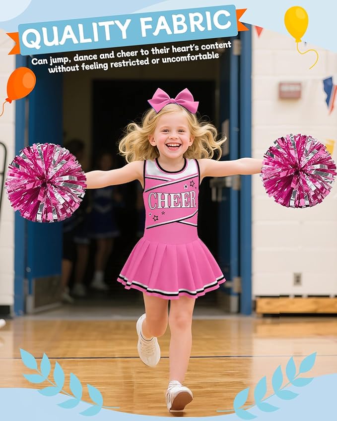 JenPen Cheerleader Costume Set Cheerleading Outfit Cheer Uniform Dress Cosplay for Halloween Party Gifts 3-9 Years