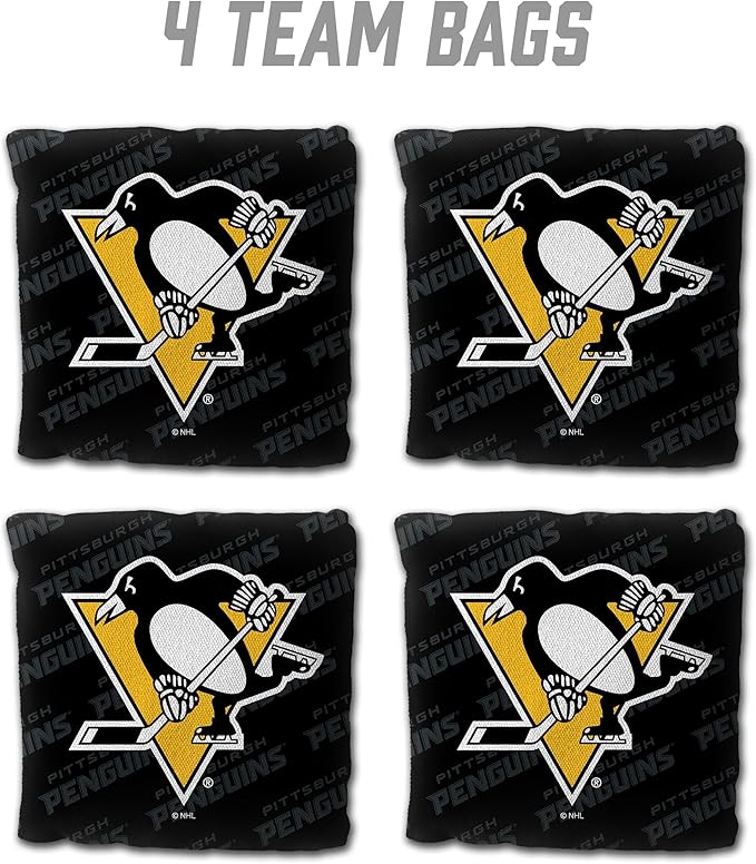 YouTheFan Officially-Licensed NHL Set of 4 Cornhole Bags - All Weather Regulation 6” x 6” Size - 16oz Weight - Designed in USA