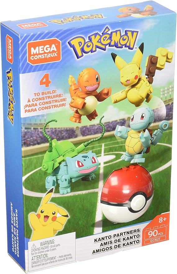 Mega Construx Pokemon Poké Ball and Figures Kanto Friends Building Brick Set 90 Pieces for Children 6 Years Old GCN21 [Amazon Exclusive]