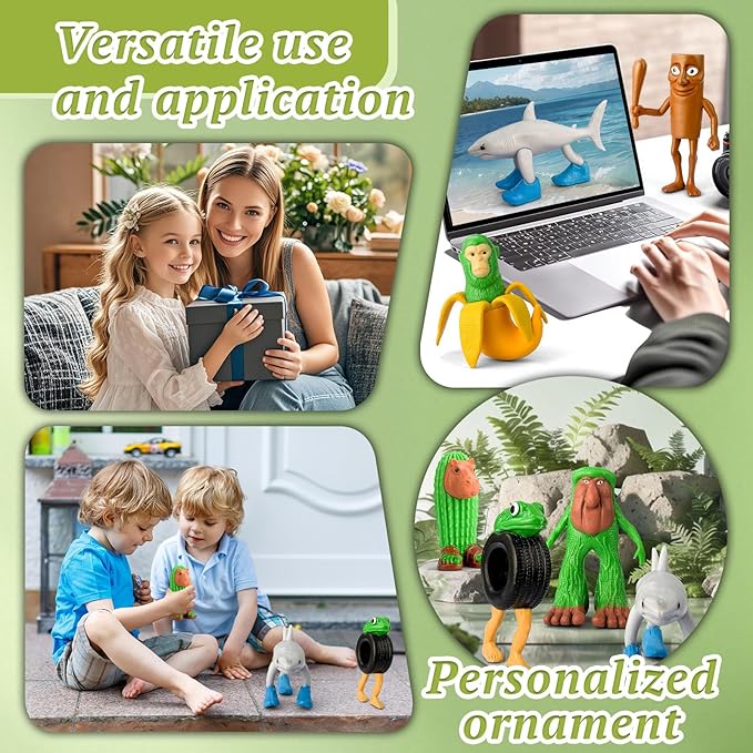 8Pcs Italian Brainrot Action Figures,Tralalero Travala Toy Set Tralalero Travala,Tung Tung Tung Sahur, Brr Brr Patapim - Brainrot fidget Toys,Decorations Gifts for Office Room Figurine Decor (16PCS-A)