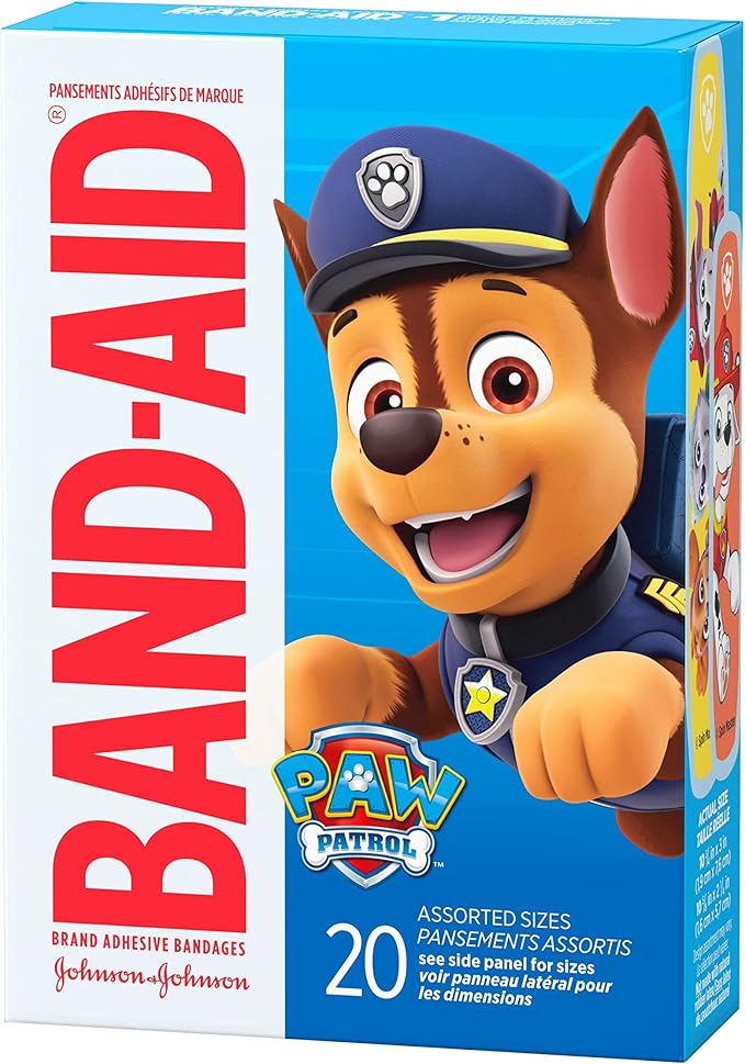 Band-Aid Adhesive Bandages, 20 ct (Pack of 2) | Nickelodeon PAW Patrol | First Aid | Assorted