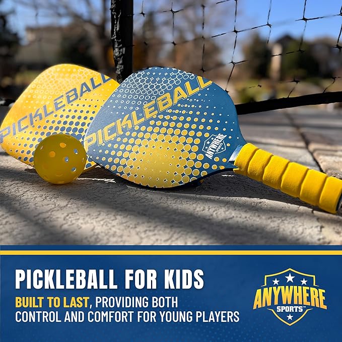 Ultimate Youth Pickleball Set with Net, Paddles, and Balls - Start Playing Pickleball Today with This Complete Junior Kit for Boys and Girls Ages 5 to 12