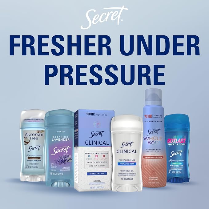 Secret Fresh Antiperspirant Deodorant for Women, 72hr Breathable Sweat & Odor Protection, Instant Freshness & Gentle, PH Balancing Minerals, Invisible Solid, Soapy Bubble Bath Scent, 2.6 oz
