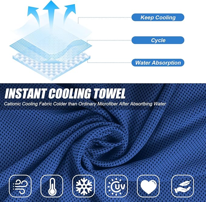 4 Pack Cool Towels for Gym Yoga Fitess Running Hiking Tennis,Cooling Towel for Neck and Face(4 Pack-04)