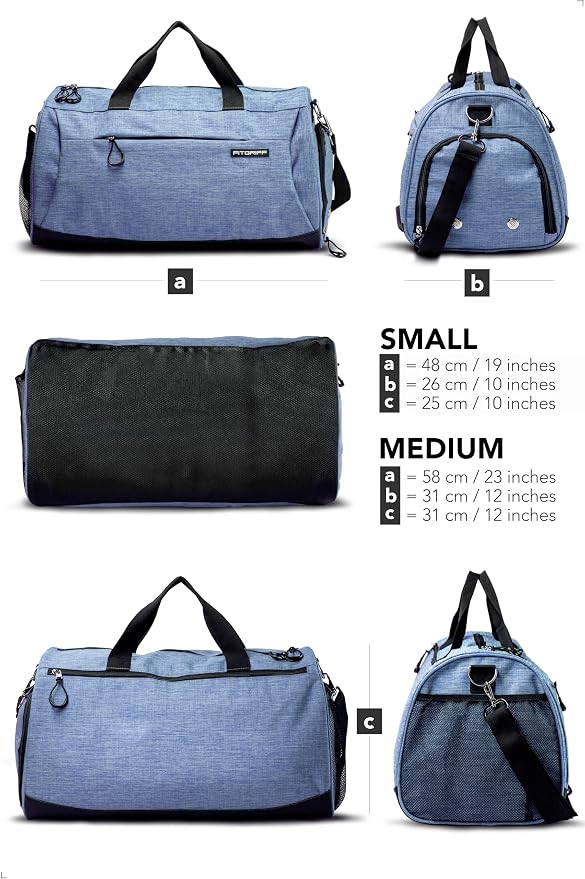 Fitgriff® Gym Bag for Men & Women with Shoe & Wet Compartment - Duffle Bag for Travel, Sports, Fitness & Workout