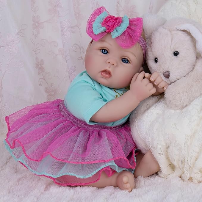 Milidool Lifelike Reborn Baby Dolls - 18 Inch Real Life Realistic Newborn Baby Dolls Girl with Soft Weighted Body Gift Set for Kids Age 3+