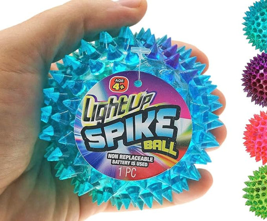 JA-RU Light Up Ball (1 Ball) Rubber Spiky Balls for Kids. Stress Relief Toy Autism Sensory Products. Dog Chew Toy Bulk Birthday Party Favors, Goodie Bag Stuffers. 699-1