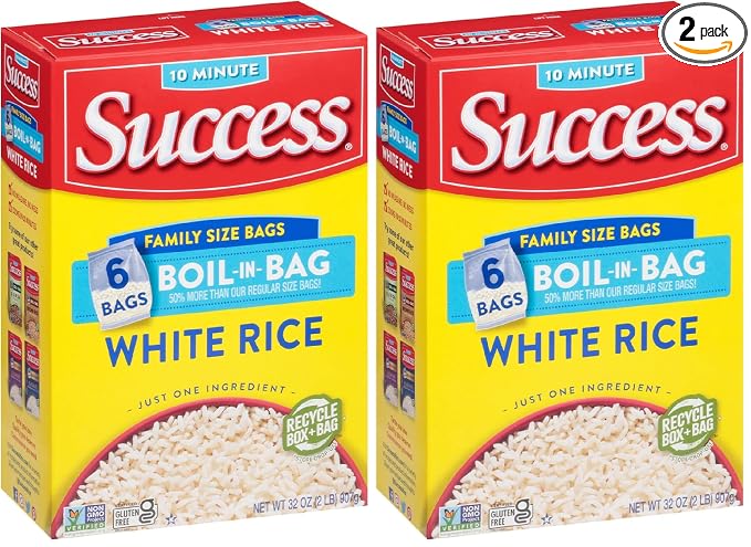 Success Boil-in-Bag Rice, White Rice, Quick and Easy Rice Meals, 32-Ounce Box (Pack of 2)