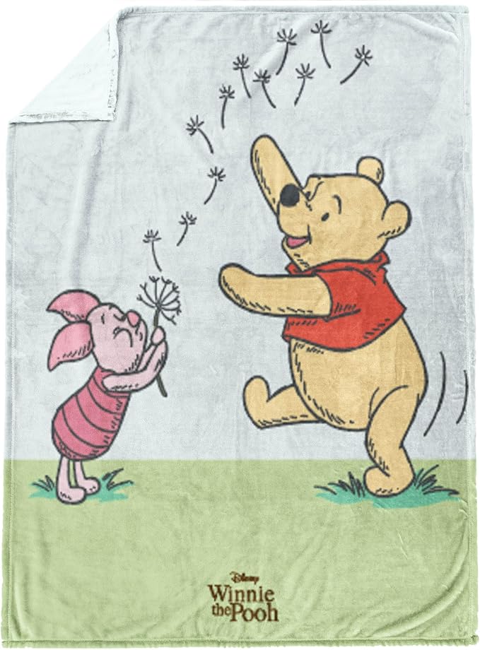 Jay Franco Kids Plush Throw Blanket – Soft & Cozy Fleece Throw for Bedroom & Couch Décor, Official Licensed Product, Multi - Winnie The Pooh, 60x90 - Large Blanket