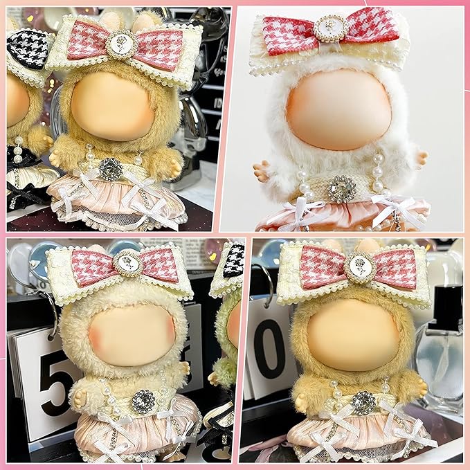 Clothes Fit for 17CM Doll, Fashion Doll Clothes Outfit Set Cute Theme Designer Toys Dress Accessories for Collector Fans Display (Pink Parisian)