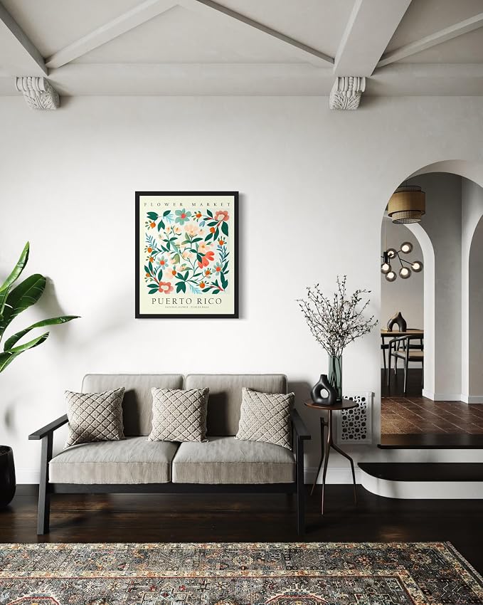 Puerto Rico, Flor De Maga Unframed Art Print Poster, Flower Market Wall Art, Floral Artwork Decor for Bedroom, Kitchen, Bathroom, Livingroom Decoration 52 (Puerto Rico, Flor De Maga, 20"L x 16"W, Unframed)