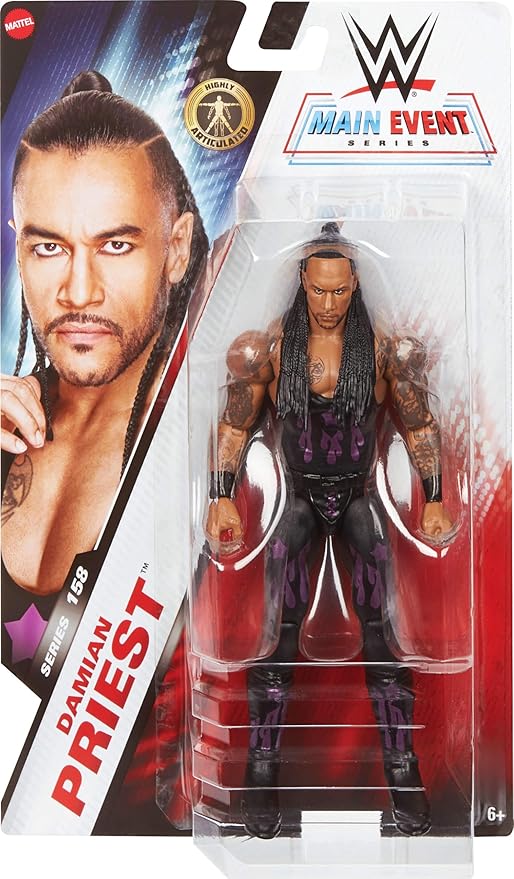 Mattel WWE Damian Priest Action Figure, Main Event Series #158, 6-inch Collectible Superstar with 14 Articulation Points & Life-Like Look