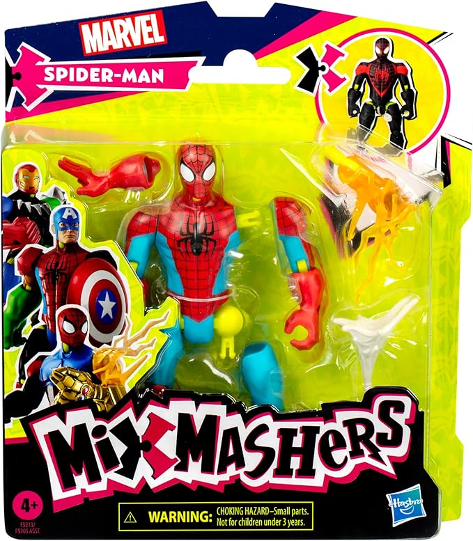 Spider-Man Marvel MixMashers Custom Mix-and-Match Action Figure & Accessories, 5-Inch-Scale Super Hero Toys for Kids Ages 4+