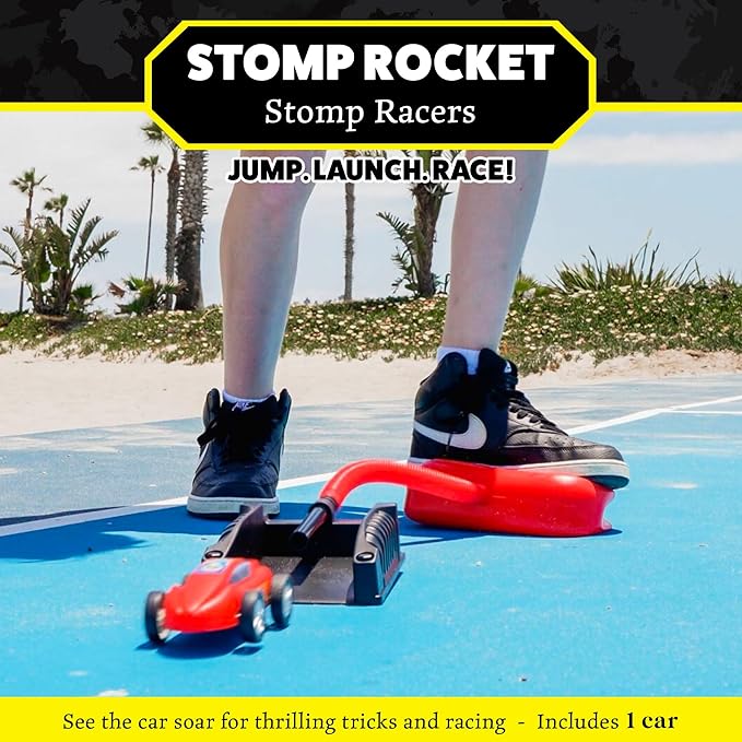 Stomp Rocket Stomp Racers Air Powered Race Cars, Single Racer Pack - Stomp Racers Toy Car Launcher - Fun Backyard & Outdoor Multi-Player Kids Toys Gifts for Boys, Girls & Toddlers