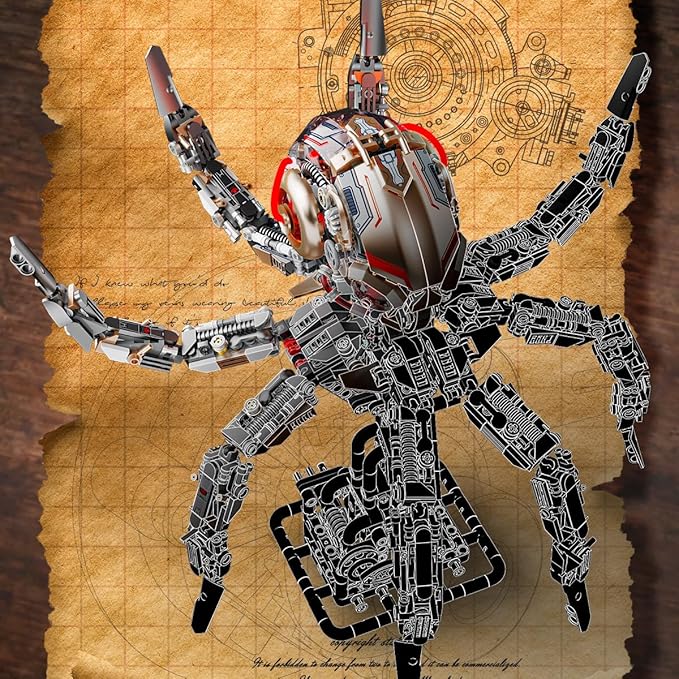 Animal Mechanical Octopus Building Blocks Toys, Gifts for Children and Adults（1768 PCS）