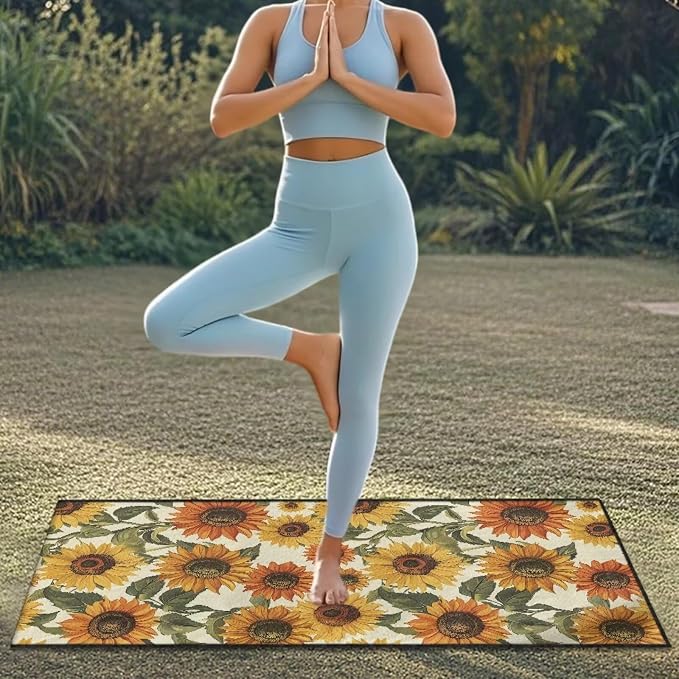 INSTANTARTS Sunflower Car Seat Cover Protector Sweat Towel Multi-Functional Car Towel Quick-Dry Car Seat Cover