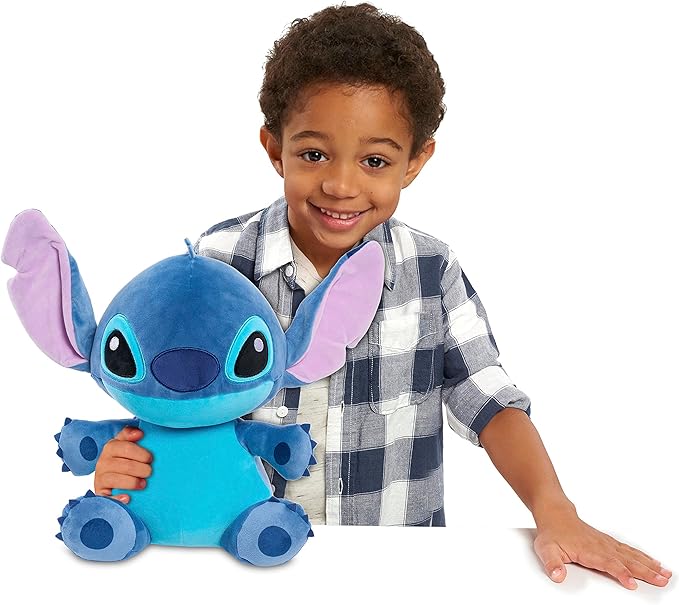 Disney Stitch Comfort Weighted Plush Stitch, 14-inch Stuffed Animal, Alien, Blue, Kids Toys for Ages 3 Up by Just Play