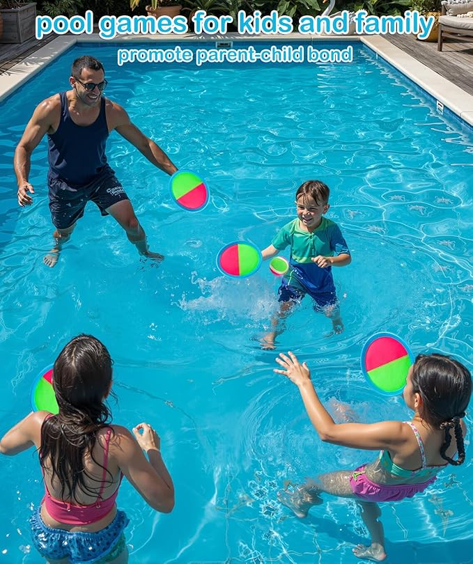 Toddler Toys for Ages 2-4 Toss and Catch Ball Set, Birthday Gift for 3 4 5 6 7 8 Year Old Boys Girls Toys, Classic Beach Pool Outdoor Yard Camping Games for Kids Toddler Family Ages 4-8 8-12
