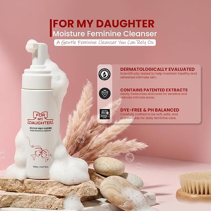 for my daughter Moisture Feminine Wash | Gentle Foam Wash with HPA Complex & | pH Balanced for Intimate Hygiene | Dermatologist-Tested – 150ml (5.07oz)