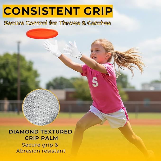 HANDLANDY Ultimate Frisbee Gloves – Flying Disc Gloves for Adults and Youth with Consistent Grip, Lightweight Breathable Fit, Perfect for Throws, Catches, and Disc Sports