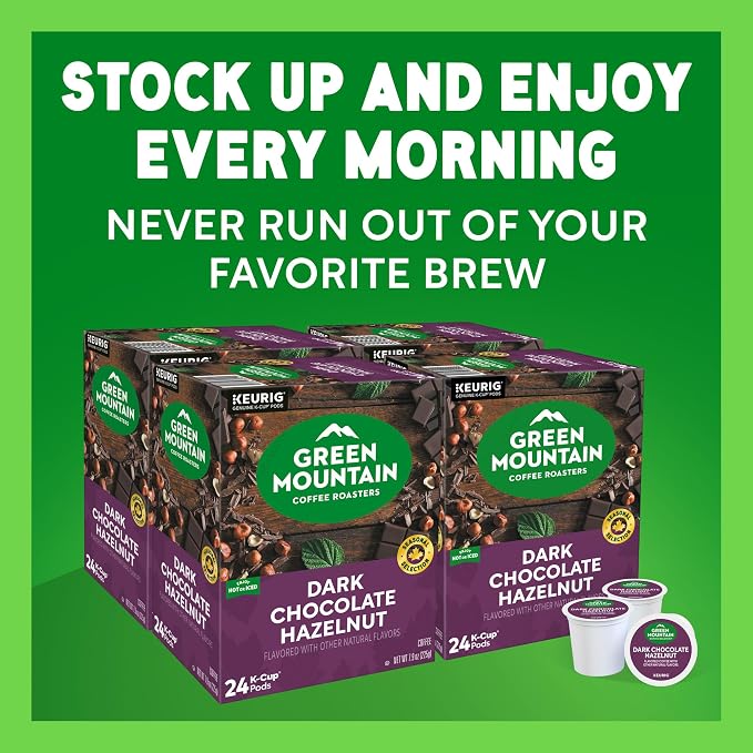 Green Mountain Coffee Roasters Dark Chocolate Hazelnut Coffee, Keurig Single Serve K-Cup Pods, 96 Count