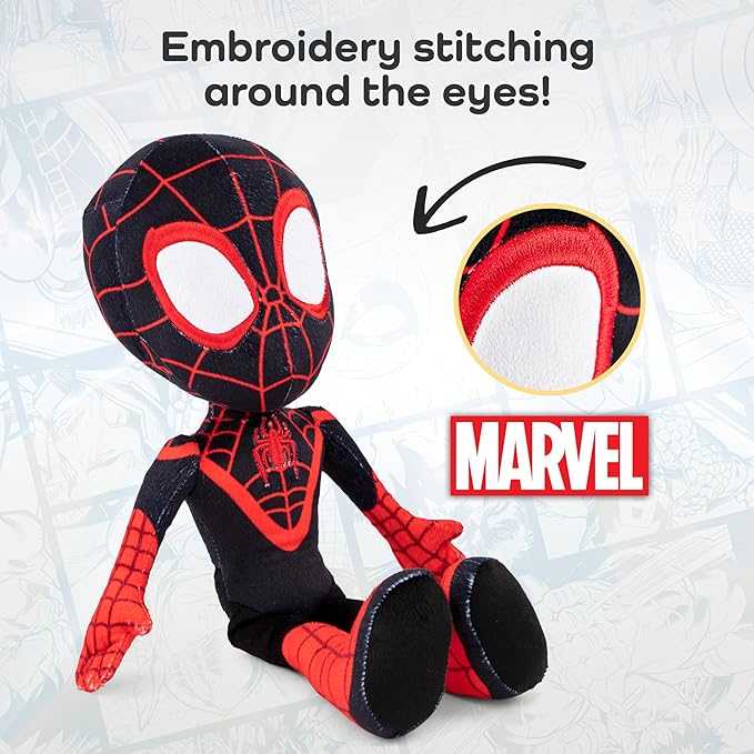 Jay Franco Marvel Spidey and His Amazing Friends Miles Morales Pillow Buddy - Super Soft Polyester Microfiber, 17 inches (Official Marvel Product)