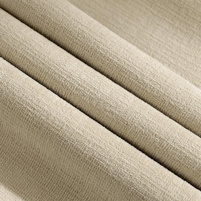 MIULEE Ivory Chenille Couch Throw Pillow Covers, 18x18 | Set of 2, Soft Neutral Modern Farmhouse Home Decor, Decorative Pillowcases for Sofa Living Room Bed