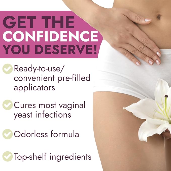 Yeast Infection Treatment for Women | Ph Balance For Women | Boric Acid | Helps Relieve Itching & Irritation | Vaginal Aid for Inflammation, Dryness & Watery Discharge | 7 Pre-Filled Applicators