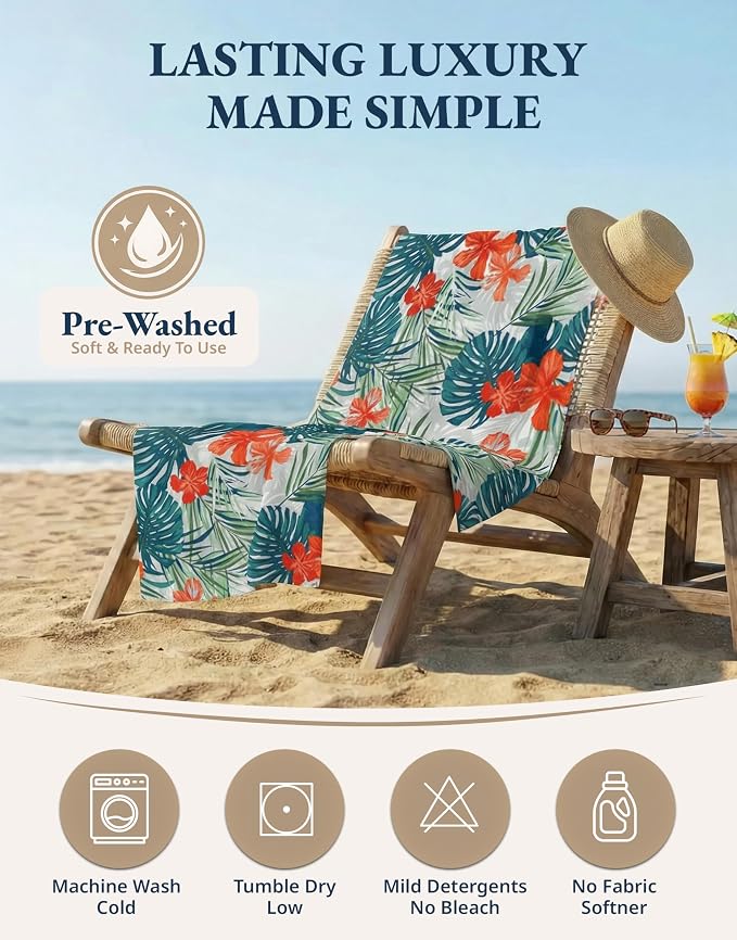 LANE LINEN Turkish Towels Set of 6, Beach Towels Oversized, Pre-Washed Pool Towel, Extra Large Beach Towel, Sandproof Beach Towel, Absorbent Travel Towel,39"x71" - Blue Shore