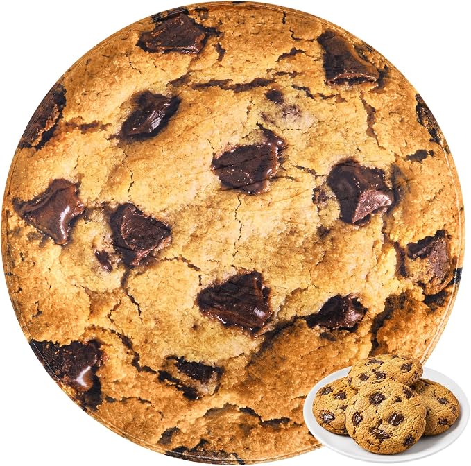 SeaRoomy Chocolate Cookie Blanket, Funny Realistic Food Blanket, 60 in | White Elephant Gifts, Gag Gifts For Teen Boys & Girls, Novelty Christmas Birthday Presents, Double Sided, Soft Flannel