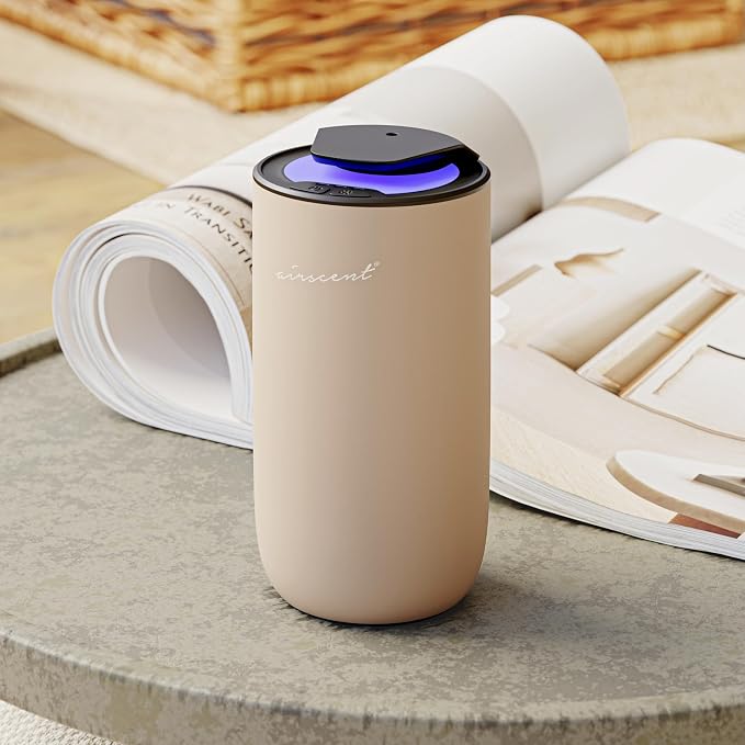 The AirScent Mini Waterless Diffuser - Gold Finish - 15 mL Capacity | Fragrance Oil Aromatherapy Diffuser For Aesthetic Scenting for Homes, Offices, Spas and Hotels - Night Light Feature