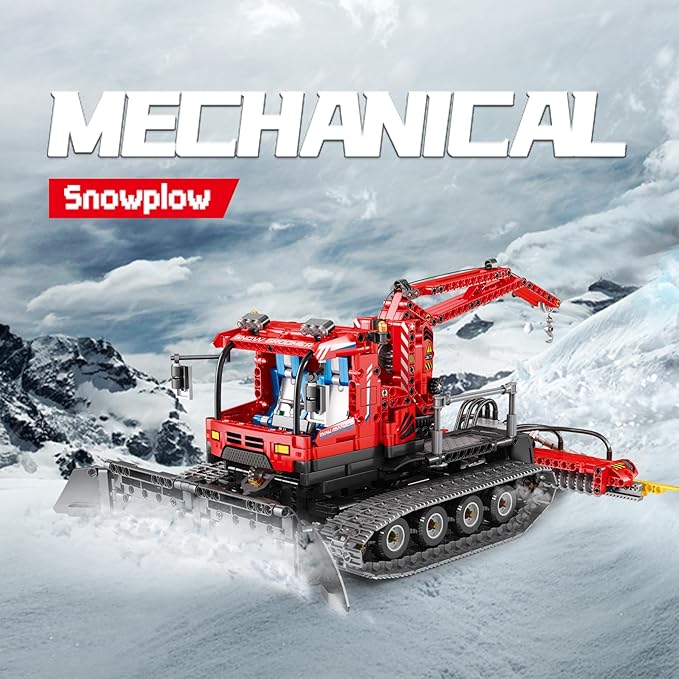 Technic Snow Blower Toys Blocks,2.4G RC Snowplow Truck MOC Building Set for Adults, Men,Collectible Home Decor