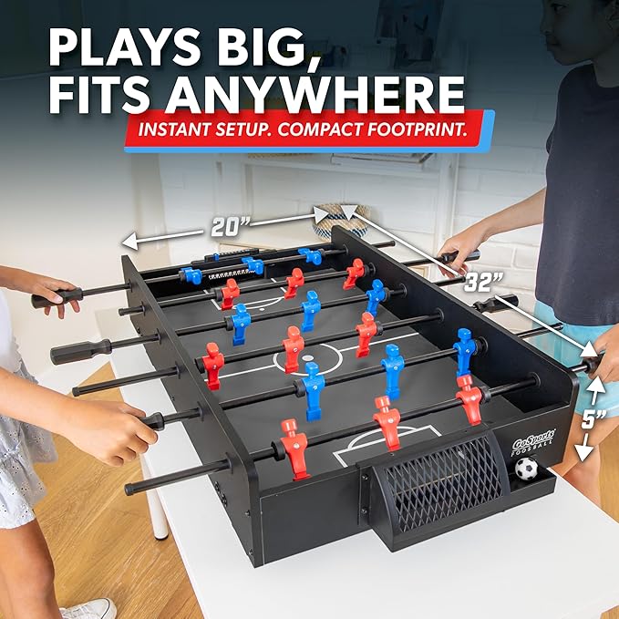 GoSports 32 Inch Tabletop Foosball Game Set - Oak or Black | Tabletop, Foosball, Oak, Black