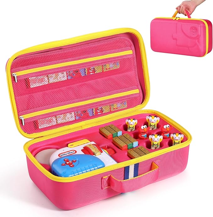 Hard Carrying Case Fits for Little Tikes Story Dream Machine Books Starter Set, Large Protective Travel Container Case for Storytime Audio Play Real for Littles Character Collection, Pink (Box Only)