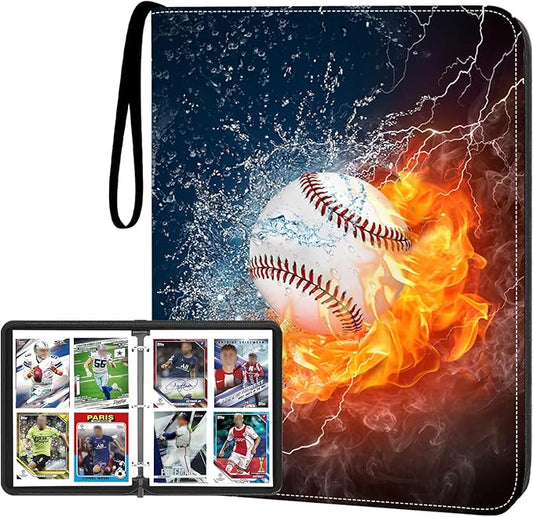 4-Pocket Baseball Card Binder - Holds 400 Cards with 50 Removable Sleeves | Sports & Trading Card Album for Collectibles