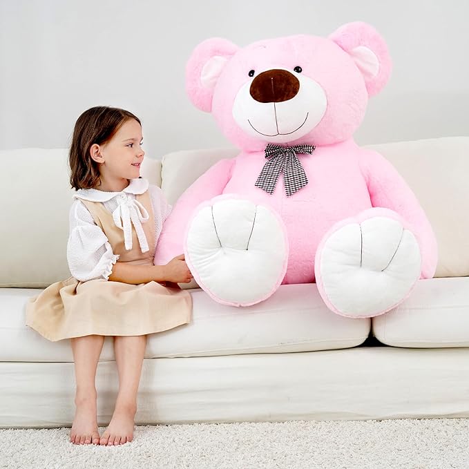 40 Inch Giant Teddy Bear Stuffed Animal, Big Teddy Bear Plush, Birthday Christmas Valentine's Gift for Girlfriend & Kids, Pink, 4.5 lbs