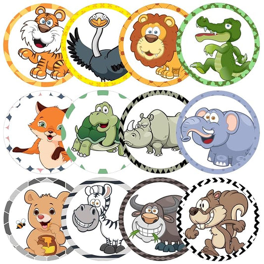 Eersida 120 Pcs Toilet Targets for Potty Training Boy Pee Tinkle Target Travel Potties Flushable Car Animal Potty Training Sticker You Pee on Toilet Aiming Target for Toddler Boy(Animal Style)