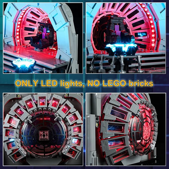 Vaodest Light for Lego 75352 Star Wars Emperor's Throne Room Diorama Set,Design and Configuration Compatible with Model 75352(Light Only, Not Building Block Kit)