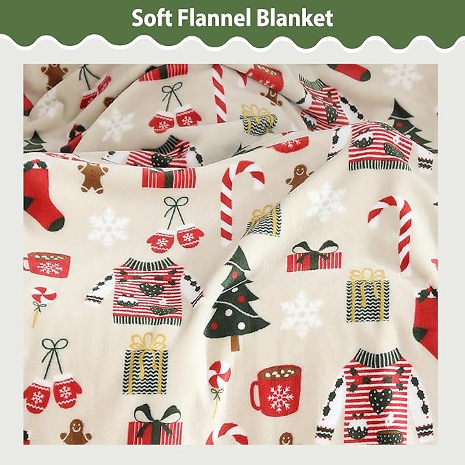 Softan Kids Christmas Blanket for Girls & Boys, Warm Soft Toddler Flannel Blankets for Sofa Couch Bed， Cozy Fuzzy Plush Flannel Kids Throw Blanket for Daycare & School - Christmas Tree 50x60 inches
