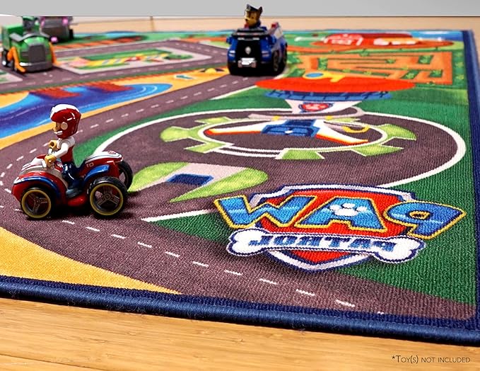 Gertmenian Paw Patrol Indoor Area Rug - 4x6 Large, Non-Slip, Ideal for Children in Bedroom, Game Room, Classroom, Nursery or Play Area - Adventure Bay HD, Navy Blue, 31111