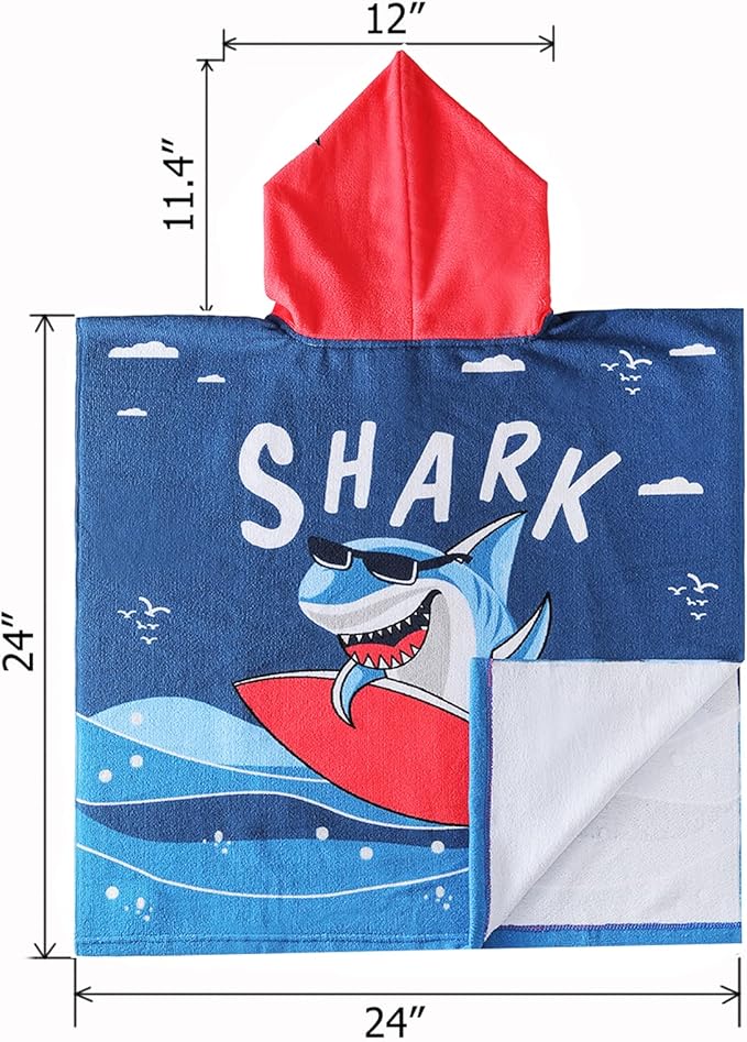 NovForth Bath Towel for Toddler Boys, Pool Hooded Towel for Kids, Hooded Beach Towel Poncho for Bath/Pool/Beach Swim Cover