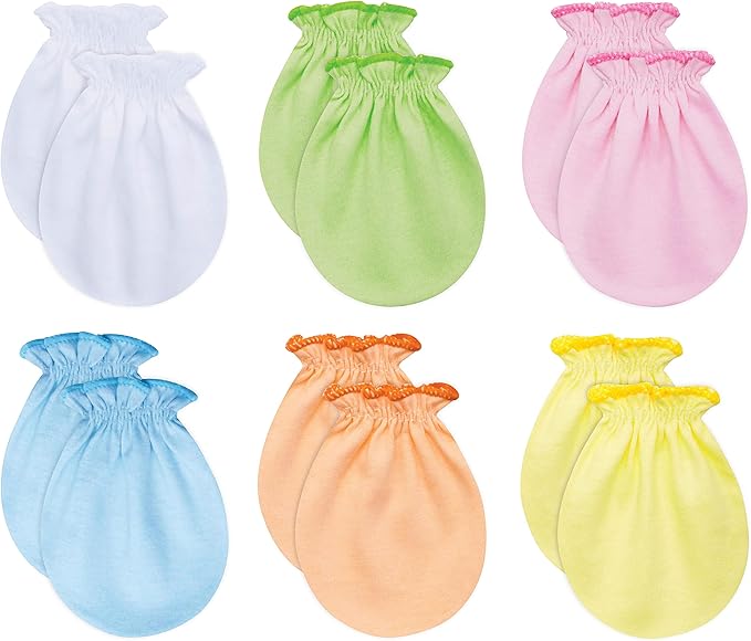 RATIVE Baby Mittens Newborn No Scratch Gloves, Organic Cotton Infant Mittens for Baby Boy & Girl, 0-6 Months