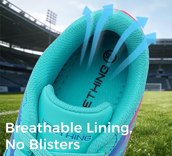 Kids Soccer Cleats Firm Ground - Lightweight Breathable Football Shoes for Boys Girls Youth Outdoor Training on Natural Grass