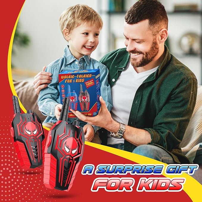 Kids Walkie Talkies for Boys: Toys Gifts for 3 4 5 6 7 8 Year Old Boys Kids Walkie Talkies 2 Pack Outdoor Hiking Camping 2 Way Radio Toy Age 3-8 Year Old Boy Girl Birthday Gifts Ages 5-7