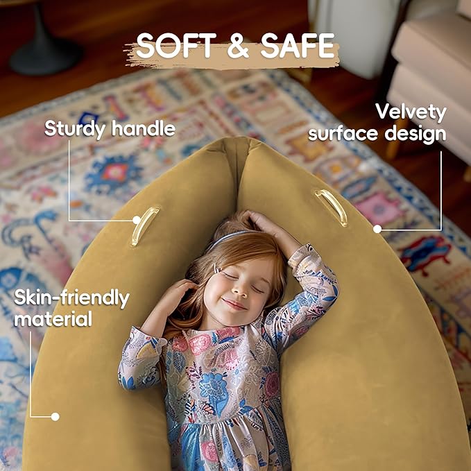 OUTREE Sensory Chair for Kids,60" Includes Electric Air Pump,Inflatable Sensory pod for Children, Sensory Toys for Kids with Autism,Sensory Peapod,Brown