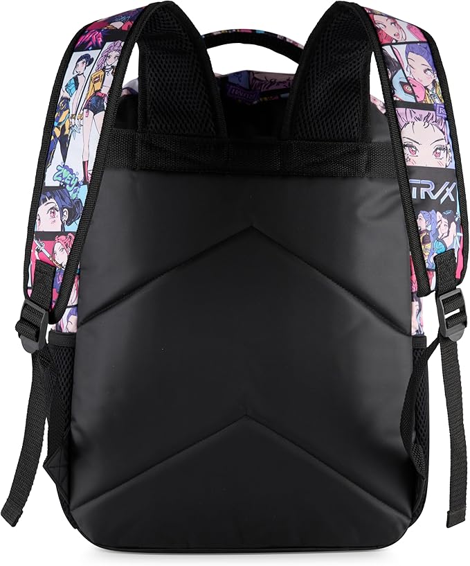 AI ACCESSORY INNOVATIONS K-Pop Demon Hunters Huntrix 16” Backpack for Girls, Featuring an AOP of Rumi, Zoey, Mira, Allover Print