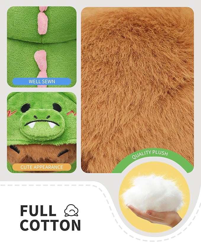 OLAOLA Dinosaur Capybara Plush 12.6 Inch Cute Capybara Stuffed Animals Plush Toy Soft Doll Pillow for Kids Adults