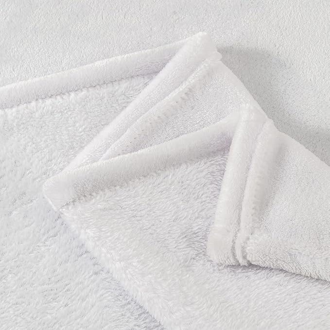 BEDELITE Fleece Blanket Soft Plush Queen Size Bed Blanket White 90"x90" | Ultra Soft Fleece, Plush Microfiber, Lightweight Warmth, All Season Comfort, Fade Resistant, Machine Washable,Perfect for Bed