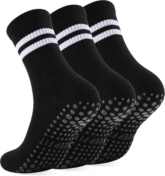 loudashuaiqi Grip Pilates Socks Non Slip Athletic Yoga Socks with Grips for Women Grippy socks for Hospital Workout Barre